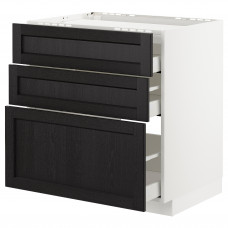 Доставка из Польши METOD / MAXIMERA sz stj pl/3fr/3szu, bialy/Lerhyttan bejcowane na czarno, 80x60 cm ИКЕА-99257204, ЕВРОИКЕА Калининград
