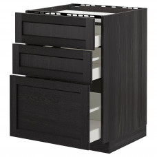 Доставка из Польши METOD / MAXIMERA sz stj pl/3fr/3szu, czarny/Lerhyttan bejcowane na czarno, 60x60 cm ИКЕА-29260139, ЕВРОИКЕА Калининград