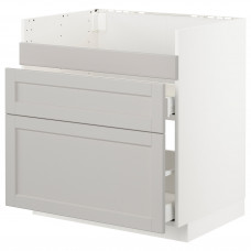 Доставка из Польши METOD / MAXIMERA szafka pod zlew HAVSEN/3fr/2szu, bialy/Lerhyttan jasnoszary, 80x60 cm ИКЕА-69280512, ЕВРОИКЕА Калининград