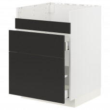 Доставка из Польши METOD / MAXIMERA szafka pod zlew HAVSEN/3fr/2szu, bialy/Nickebo matowy antracyt, 60x60 cm ИКЕА-49497881, ЕВРОИКЕА Калининград