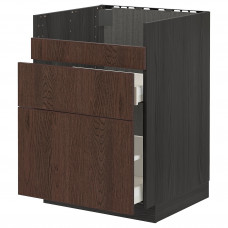 Доставка из Польши METOD / MAXIMERA szafka pod zlew HAVSEN/3fr/2szu, czarny/Sinarp brazowy, 60x60 cm ИКЕА-39405740, ЕВРОИКЕА Калининград