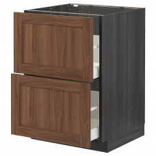 Доставка из Польши METOD / MAXIMERA Sz stj 2fr/2s, черный Enkoping/коричневый орех, 60x60 cm ИКЕА-59476326, ЕВРОИКЕА Калининград
