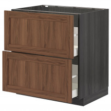 Доставка из Польши METOD / MAXIMERA Sz stj 2fr/2s, черный Enkoping/коричневый орех, 80x60 cm ИКЕА-39476327, ЕВРОИКЕА Калининград