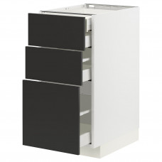 Доставка из Польши METOD / MAXIMERA sz stj 3fr/2n/sr/w szu, bialy/Nickebo matowy antracyt, 40x60 cm ИКЕА-19498113, ЕВРОИКЕА Калининград