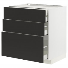 Доставка из Польши METOD / MAXIMERA sz stj 3fr/2n/sr/w szu, bialy/Nickebo matowy antracyt, 80x60 cm ИКЕА-39498881, ЕВРОИКЕА Калининград