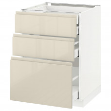Доставка из Польши METOD / MAXIMERA sz stj 3fr/2n/sr/w szu, bialy/Voxtorp wysoki polysk jasny bez, 60x60 cm ИКЕА-49142890, ЕВРОИКЕА Калининград