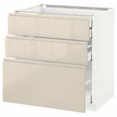 Доставка из Польши METOD / MAXIMERA sz stj 3fr/2n/sr/w szu, bialy/Voxtorp wysoki polysk jasny bez, 80x60 cm ИКЕА-09142892, ЕВРОИКЕА Калининград