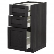 Доставка из Польши METOD / MAXIMERA sz stj 3fr/2n/sr/w szu, czarny/Lerhyttan bejcowane na czarno, 40x60 cm ИКЕА-69260175, ЕВРОИКЕА Калининград