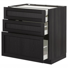 Доставка из Польши METOD / MAXIMERA sz stj 3fr/2n/sr/w szu, czarny/Lerhyttan bejcowane na czarno, 80x60 cm ИКЕА-89260179, ЕВРОИКЕА Калининград