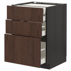 Доставка из Польши METOD / MAXIMERA sz stj 3fr/2n/sr/w szu, czarny/Sinarp brazowy, 60x60 cm ИКЕА-99405638, ЕВРОИКЕА Калининград