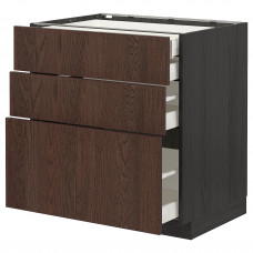 Доставка из Польши METOD / MAXIMERA sz stj 3fr/2n/sr/w szu, czarny/Sinarp brazowy, 80x60 cm ИКЕА-39405641, ЕВРОИКЕА Калининград