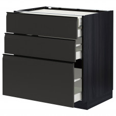 Доставка из Польши METOD / MAXIMERA sz stj 3fr/2n/sr/w szu, czarny/Upplov matowy antracyt, 80x60 cm ИКЕА-49495368, ЕВРОИКЕА Калининград