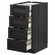 Доставка из Польши METOD / MAXIMERA sz stj 4fr/2n/3sr szu, czarny/Lerhyttan bejcowane na czarno, 40x60 cm ИКЕА-79260274, ЕВРОИКЕА Калининград