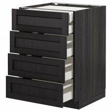Доставка из Польши METOD / MAXIMERA sz stj 4fr/2n/3sr szu, czarny/Lerhyttan bejcowane na czarno, 60x60 cm ИКЕА-29260276, ЕВРОИКЕА Калининград
