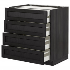 Доставка из Польши METOD / MAXIMERA sz stj 4fr/2n/3sr szu, czarny/Lerhyttan bejcowane na czarno, 80x60 cm ИКЕА-89260278, ЕВРОИКЕА Калининград