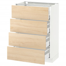 Доставка из Польши METOD / MAXIMERA sz stj 4fr/4szu, bialy/Askersund wzor jasny jesion, 60x37 cm ИКЕА-49215914, ЕВРОИКЕА Калининград