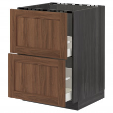 Доставка из Польши METOD / MAXIMERA Sz stj zl+2fr/2szu, черный Enkoping/коричневый орех, 60x60 cm ИКЕА-19476333, ЕВРОИКЕА Калининград