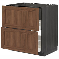 Доставка из Польши METOD / MAXIMERA Sz stj zl+2fr/2szu, черный Enkoping/коричневый орех, 80x60 cm ИКЕА-99476334, ЕВРОИКЕА Калининград