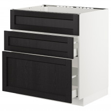 Доставка из Польши METOD / MAXIMERA sz stj zl+3fr/2szu, bialy/Lerhyttan bejcowane na czarno, 80x60 cm ИКЕА-09257232, ЕВРОИКЕА Калининград
