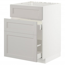 Доставка из Польши METOD / MAXIMERA sz stj zl+3fr/2szu, bialy/Lerhyttan jasnoszary, 60x60 cm ИКЕА-49274343, ЕВРОИКЕА Калининград
