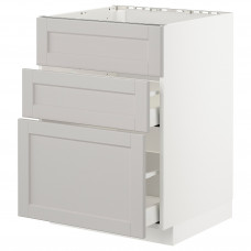 Доставка из Польши METOD / MAXIMERA sz stj zl+3fr/2szu, bialy/Lerhyttan jasnoszary, 60x60 cm ИКЕА-99274369, ЕВРОИКЕА Калининград