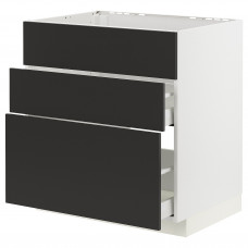 Доставка из Польши METOD / MAXIMERA sz stj zl+3fr/2szu, bialy/Nickebo matowy antracyt, 80x60 cm ИКЕА-89498020, ЕВРОИКЕА Калининград