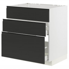 Доставка из Польши METOD / MAXIMERA sz stj zl+3fr/2szu, bialy/Upplov matowy antracyt, 80x60 cm ИКЕА-49493425, ЕВРОИКЕА Калининград