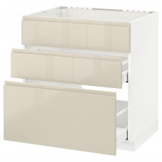 Доставка из Польши METOD / MAXIMERA sz stj zl+3fr/2szu, bialy/Voxtorp wysoki polysk jasny bez, 80x60 cm ИКЕА-49143272, ЕВРОИКЕА Калининград
