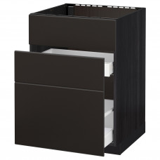 Доставка из Польши METOD / MAXIMERA Sz stj zl+3fr/2sz, czarny/Kungsbacka antracyt, 60x60 cm ИКЕА-49212430, ЕВРОИКЕА Калининград