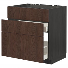 Доставка из Польши METOD / MAXIMERA sz stj zl+3fr/2szu, czarny/Sinarp brazowy, 80x60 cm ИКЕА-99405676, ЕВРОИКЕА Калининград