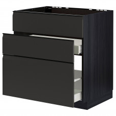 Доставка из Польши METOD / MAXIMERA sz stj zl+3fr/2szu, czarny/Upplov matowy antracyt, 80x60 cm ИКЕА-49495405, ЕВРОИКЕА Калининград
