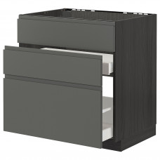Доставка из Польши METOD / MAXIMERA sz stj zl+3fr/2szu, czarny/Voxtorp ciemnoszary, 80x60 cm ИКЕА-49310727, ЕВРОИКЕА Калининград