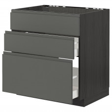 Доставка из Польши METOD / MAXIMERA sz stj zl+3fr/2szu, czarny/Voxtorp ciemnoszary, 80x60 cm ИКЕА-79315276, ЕВРОИКЕА Калининград