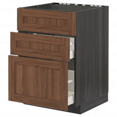Доставка из Польши METOD / MAXIMERA Sz stj zl+3fr/2sz, czarny Enkoping/brazowy orzech, 60x60 cm ИКЕА-49476341, ЕВРОИКЕА Калининград