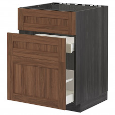 Доставка из Польши METOD / MAXIMERA Sz stj zl+3fr/2sz, czarny Enkoping/brazowy orzech, 60x60 cm ИКЕА-59476331, ЕВРОИКЕА Калининград