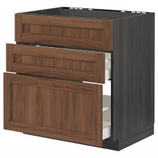 Доставка из Польши METOD / MAXIMERA Sz stj zl+3fr/2sz, czarny Enkoping/brazowy orzech, 80x60 cm ИКЕА-29476342, ЕВРОИКЕА Калининград