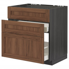 Доставка из Польши METOD / MAXIMERA Sz stj zl+3fr/2sz, czarny Enkoping/brazowy orzech, 80x60 cm ИКЕА-39476332, ЕВРОИКЕА Калининград