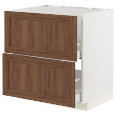 Доставка из Польши METOD / MAXIMERA Sztj stj zl+2fr/2szu, белый Enkoping/коричневый орех, 80x60 cm ИКЕА-89475047, ЕВРОИКЕА Калининград