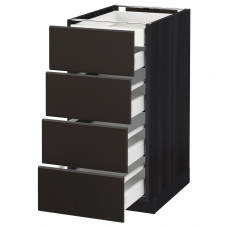 Доставка из Польши METOD / MAXIMERA W 4fr/2n/3d, черный/Kungsbacka антрацит, 40x60 cm ИКЕА-99212418, ЕВРОИКЕА Калининград