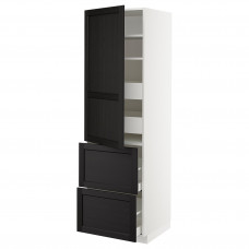 Доставка из Польши METOD / MAXIMERA w sz z pol/4 szu/drz/2 fr, bialy/Lerhyttan bejcowane na czarno, 60x60x200 cm ИКЕА-39370019, ЕВРОИКЕА Калининград