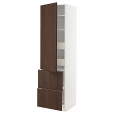 Доставка из Польши METOD / MAXIMERA w sz z pol/4 szu/drz/2 fr, bialy/Sinarp brazowy, 60x60x220 cm ИКЕА-59404891, ЕВРОИКЕА Калининград