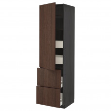 Доставка из Польши METOD / MAXIMERA w sz z pol/4 szu/drz/2 fr, czarny/Sinarp brazowy, 60x60x220 cm ИКЕА-89405870, ЕВРОИКЕА Калининград