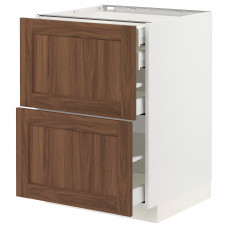 Доставка из Польши METOD / MAXIMERA W stj 2fr/2n/d/w, белый Enkoping/коричневый орех, 60x60 cm ИКЕА-99475042, ЕВРОИКЕА Калининград