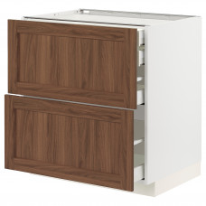 Доставка из Польши METOD / MAXIMERA W stj 2fr/2n/d/w, белый Enkoping/коричневый орех, 80x60 cm ИКЕА-79475043, ЕВРОИКЕА Калининград