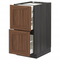 Доставка из Польши METOD / MAXIMERA W stj 2fr/2n/d/w, черный Enkoping/коричневый орех, 40x60 cm ИКЕА-19476328, ЕВРОИКЕА Калининград