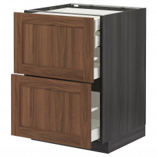 Доставка из Польши METOD / MAXIMERA W stj 2fr/2n/d/w, черный Enkoping/коричневый орех, 60x60 cm ИКЕА-99476329, ЕВРОИКЕА Калининград