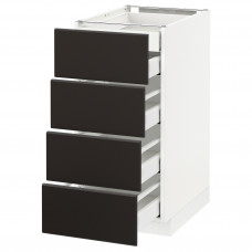 Доставка из Польши METOD / MAXIMERA W stj 4fr/2n/3d, белый/Kungsbacka антрацит, 40x60 cm ИКЕА-49211906, ЕВРОИКЕА Калининград