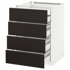 Доставка из Польши METOD / MAXIMERA W stj 4fr/2n/3d, белый/Kungsbacka антрацит, 60x60 cm ИКЕА-29211907, ЕВРОИКЕА Калининград