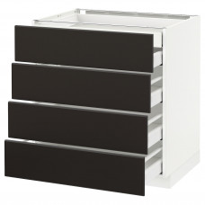 Доставка из Польши METOD / MAXIMERA W stj 4fr/2n/3d, белый/Kungsbacka антрацит, 80x60 cm ИКЕА-09211908, ЕВРОИКЕА Калининград