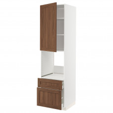 Доставка из Польши METOD / MAXIMERA W sz n pie dr/2fr/diam/w sz, белый Enkoping/коричневый орех, 60x60x220 cm ИКЕА-59475218, ЕВРОИКЕА Калининград